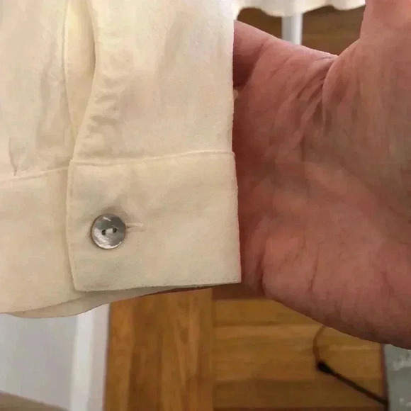 J Jill white rayon button up blouse - Picture 5 of 9